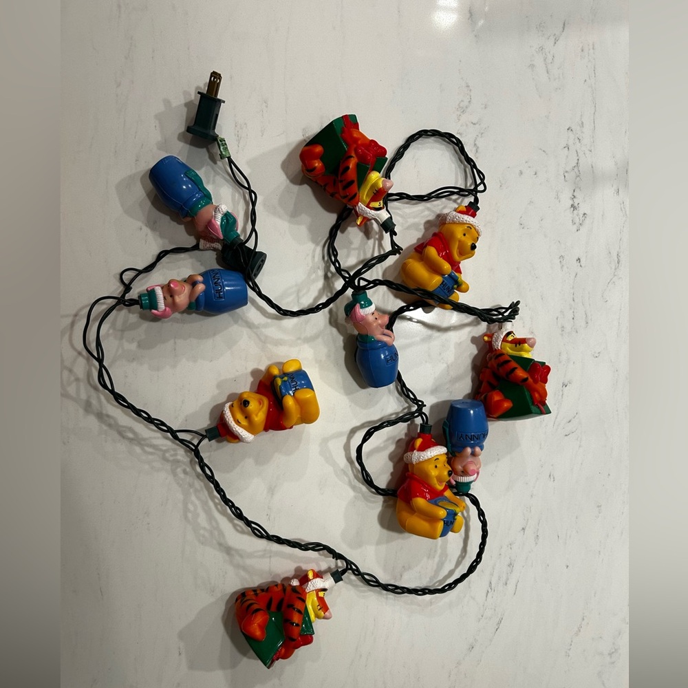 Vintage Winnie the Pooh Christmas String Lights